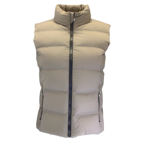 Hermes Taupe / Olive Green Down Paddock Puffer Vest - Picture 1 of 5